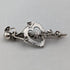 1900 British Antique Sterling Silver Open Heart & Plant Brooch Barker Brothers